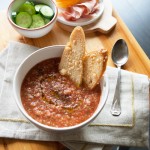 gazpacho, a cold tomato soup perfect for hot summer days | in my Red Kitchen