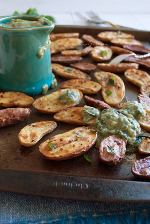 Spicy-roasted-potatoes-with-Thai-basil-cream-sauce-5-inmyredkitchen