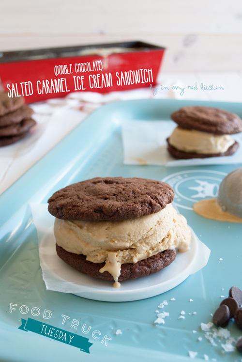 Double chocolate salted caramel ice cream sandwich - too good to be true! | in my Red Kitchen