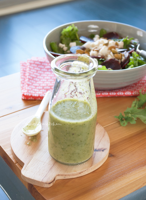Green avocado salad dressing | in my Red Kitchen #dairyfree #glutenfree #paleo #avocado