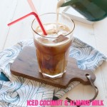 Iced coconut and almond milk latte, with a subtle sweetness of the coconut milk | in my Red Kitchen #coconut #almond #latte #coffee #drink