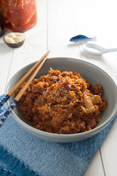 Kimchi nasi met spek