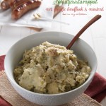 Brussels sprouts mash with roasted garlic and mustard - great side dish for Thanksgiving! | in my Red Kitchen #thanksgiving #recipe #thanksgivingdinner